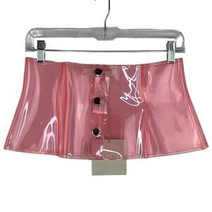 Tibi Pink Sheer Button-Up Belt corset